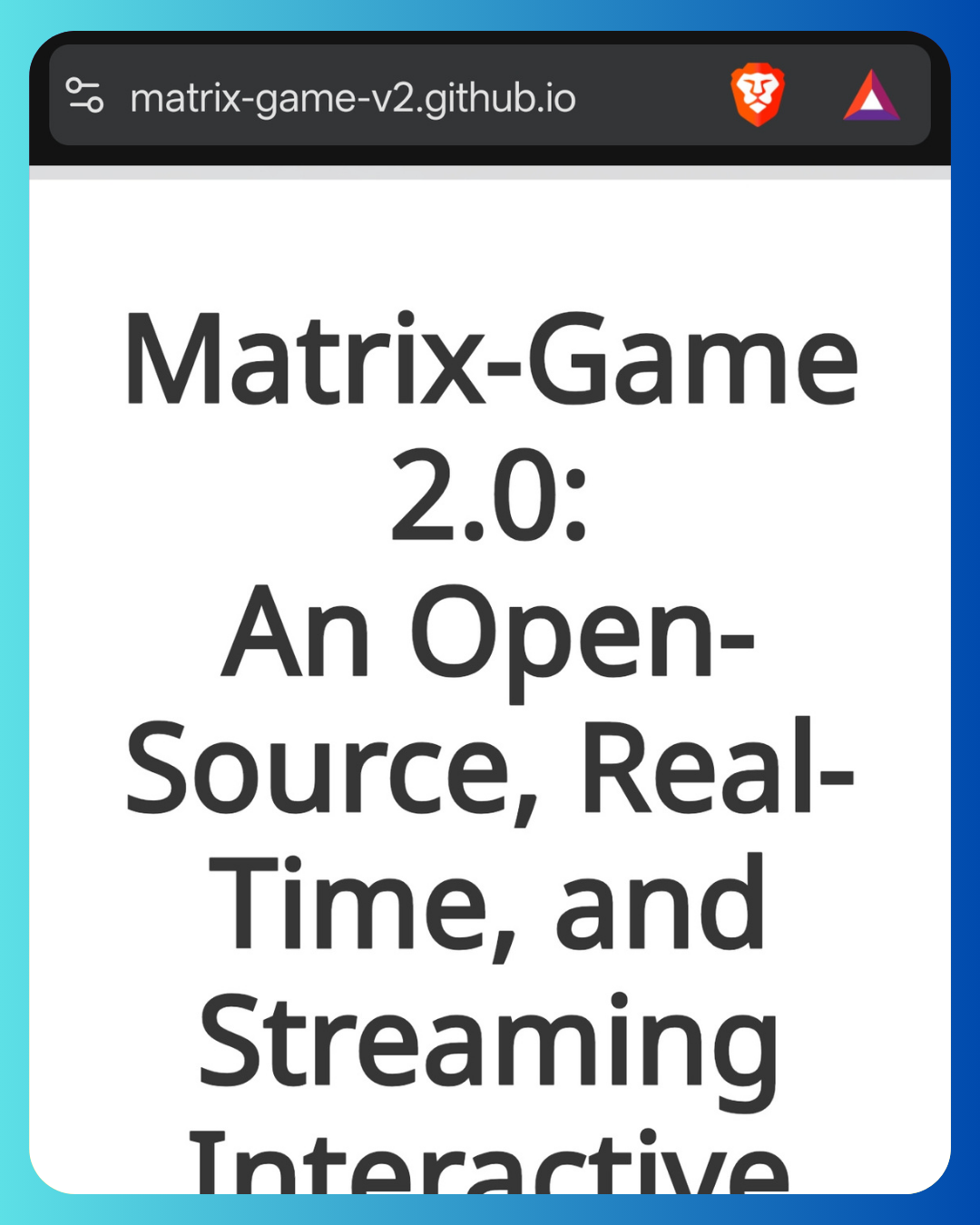 Matrix-Game 2.0